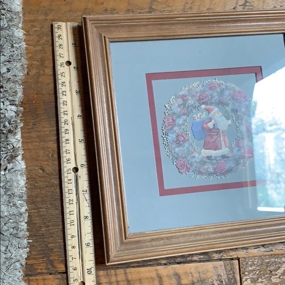 Vintage Framed Santa Claus picture